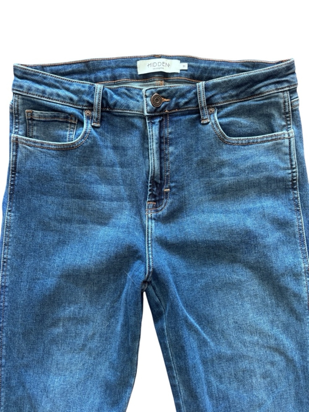 Hidden Jeans Size 31 Flare Jeans Slit Hem Blue Denim High Rise Y2K Style